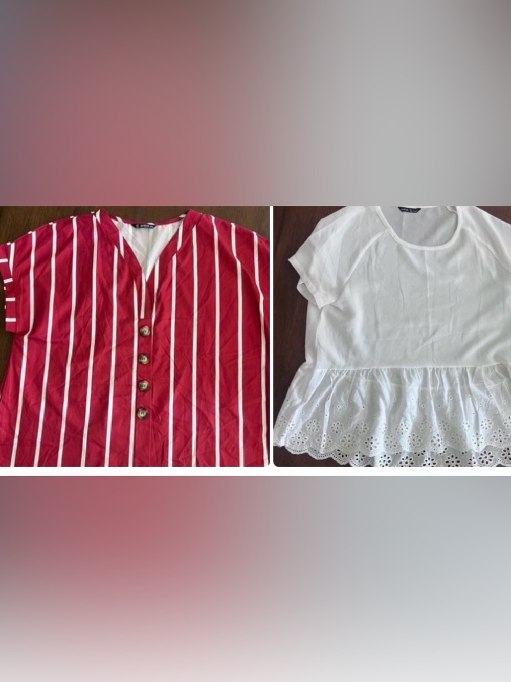 New 2 Shein red and white Women's Tops